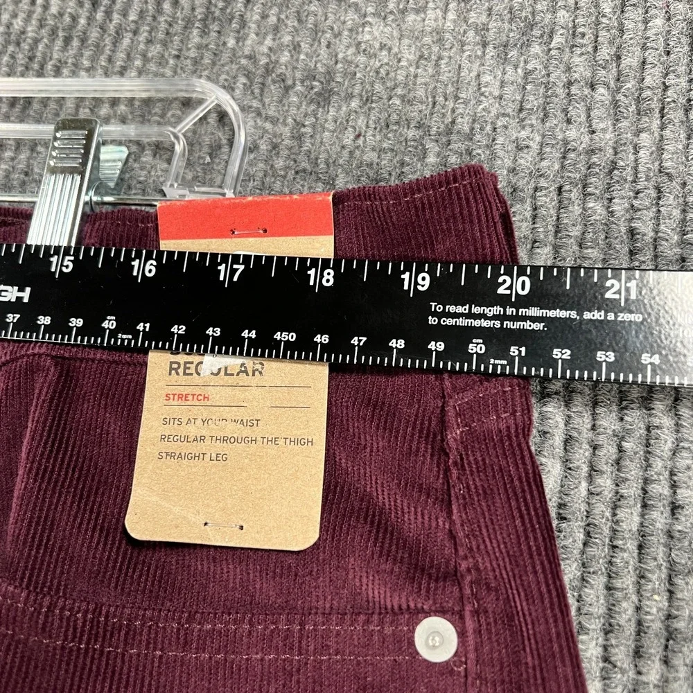 Levis 505 Corduroy Jeans Mens 38x32 Purple 5 Pocket Regular Fit Stretch New